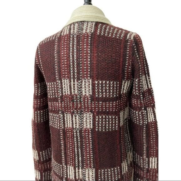 bb Dakota Plaid Shawl Collar Cardigan Sz S - Picture 4 of 12